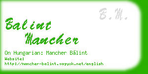 balint mancher business card